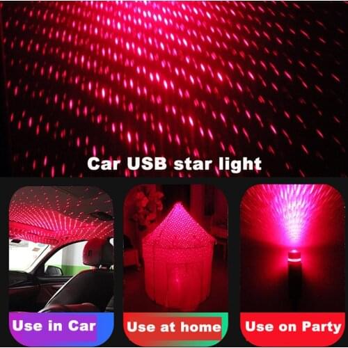 Novelty Car USB Star Beautiful Ceiling Light Starry Sky Projection Decor Lamp Roof Night Lights Protable Romantic Atmosphere
