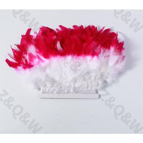 New natural white turkey feather hair tip dyed plum red 2 meters DIY costume dress skirt net red wall decoration accessories
