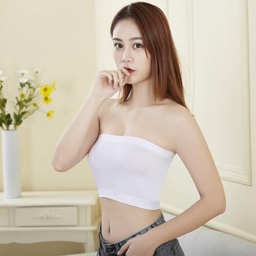 The New One-piece Round No Chest Pad Wrapped Chest One Piece No Steel RingBase Anti-glare Tube Top Summer BreathableBandeau Top