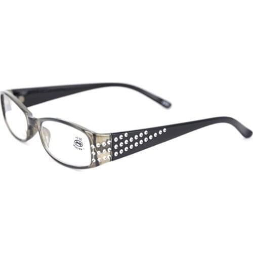 Oulylan Classic Women Reading Glasses Diamond Resin Hyperopia Prescription Eyeglasses Ladies Rhinestone Eyewear Readers +1.0 3.5