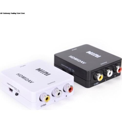 HDMI TO AV Scaler Adapter HD Video Composite Converter Box HDMI to RCA AV/CVSB L/R Video 1080P Mini HDMI2AV Support NTSC PAL