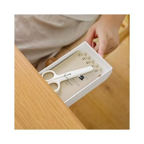 Desk Drawer Type Plastic Storage Pen Box Desk Bottom Hidden Paste Drawer Office Stationery Storage Box Sundries Storage Space