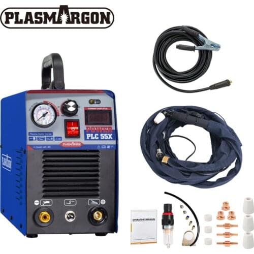 Plasma Cutter IGBT Air Plasma cutter PLC55 220V 50Amps 12mm Clean Cut Air Plasma Cutting Machine HF Inverter Cutter
