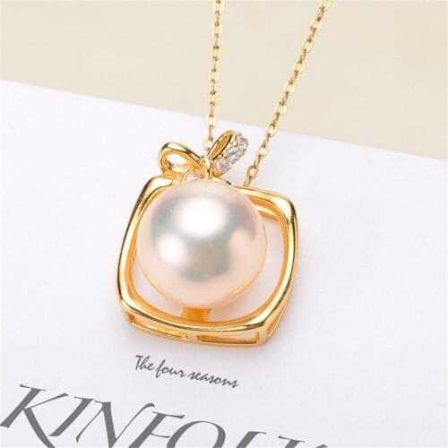 1PCS S925 Sterling Silver Pearl Tray Charm Connector Bail Pendant Clasp DIY Necklace Jewelry Making Accessories