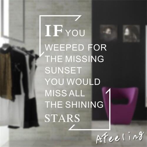 English advertising banner Wall Stickers Clothing Store Coffee Shop Window Simple Decorative Bedroom ads sign poster sticker