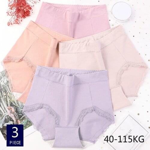 New Arrival Sexy Women Panties Breathable Solid Briefs Hipster Cotton Panties Middle-aged womens underwear Pluse Size XL-6XL A6