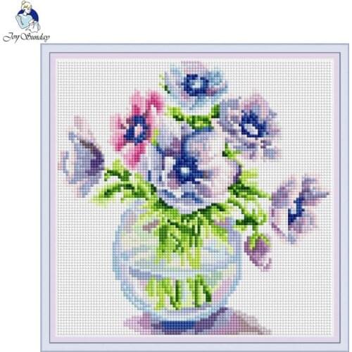 Poppy Vase 5D Diamond Painting Kits Mosaic DIY Flowers Pattern Square and Round Diamond Embroidery Rhinestones Home Decor Gifts