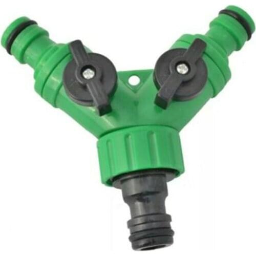 Y-shaped Hose Garden Water Pipe Joint Plastic With Switch Valve Three-way Interface Water Divider Valve