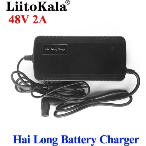 LiitoKala 36V 48V Hai Long battery charger 42V 54.6V 2A Charger Li-ion Charger For 10S 13S 36V 48V Electric Bike