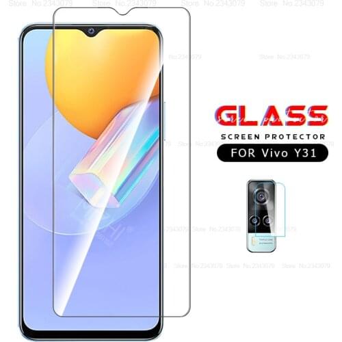 2-in-1 for vivo y31 protective glass for vivo y 31 y31 31y 6.58‘’ screen protector on vivoy31 safety tempered glass film