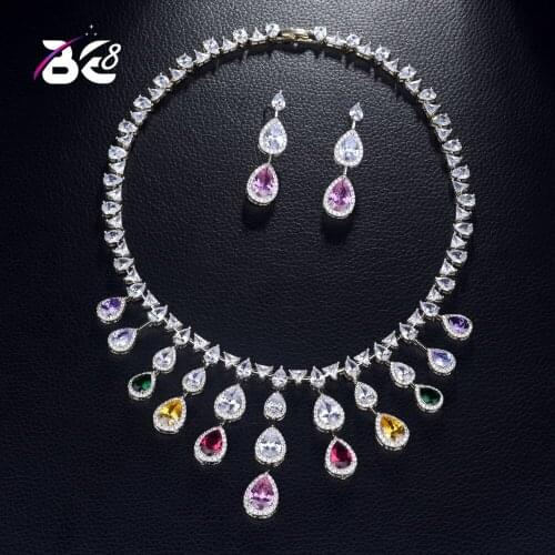 Be 8 Beautiful Water Drop Design AAA Cubic Zirconia Women Jewelry Sets Wedding Bride Dress Accessories Bijoux Femme EnsembleS377