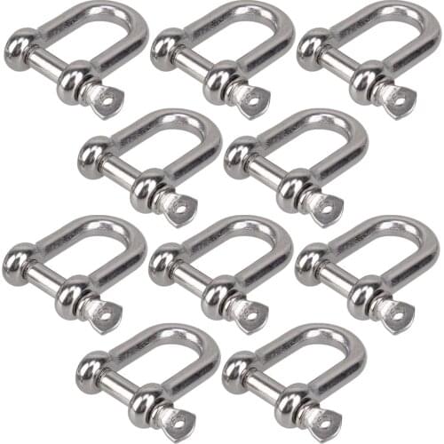 10pcs 5pcs D Type M8 Shackle Short Paragraph Rigging Stainless Steel 304 Shackle Hooks boat rigging hardware