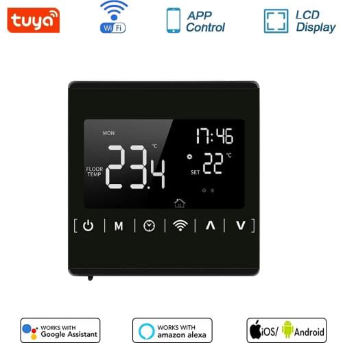 110V 220V Tuya Smart Thermostat WiFi Temperature Controller for Floor Heating/ Water/Gas Boiler Works with Google Home, Alexa