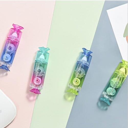 24 pcs/lot Transparent Gradient Sweet 5M Correction Tape Cute Tapes Promotional Stationery gift School Office Supplies