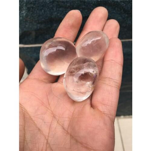 3pcs energy natural clear quartz crystal small size tumbled stones healing crystals as lucky pocket stones