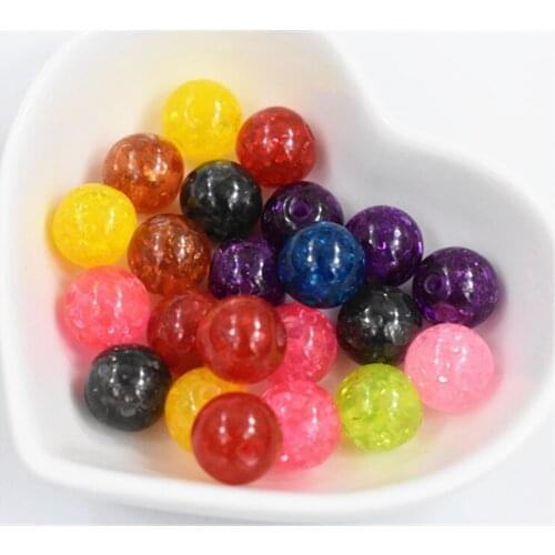 50pcs/lot 10mm Mixed Colors Acrylic Beads Loose Round Beads For Bracelet Necklace DIY Jewelry Accessories-B4-06