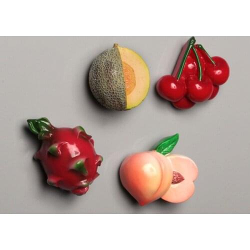 3d simulation fruit refrigerator paste magnetic DIY simulation food resin fridge magnets refrigerator decoration paste message