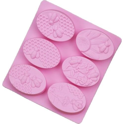 6 Holes Bee Honeycomb Silicone Mold Cake Chocolate Mold Birthday Cake Decorating Tools Fondant Sugarcraft Cake Mold K447