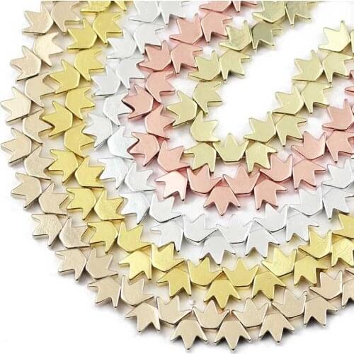 8x6mm 80pcs Gold Crown shape Bead Natural Hematite stone Spacer Loose beads for Jewelry Making DIY Bracelet necklace Accessories