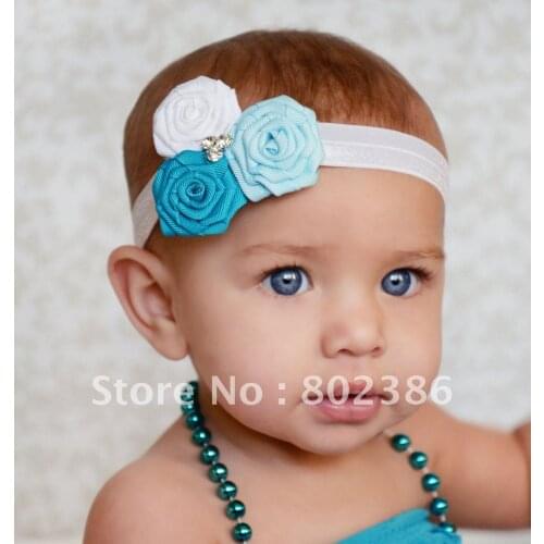 Free Shipping Blue Rose Flower Heaband