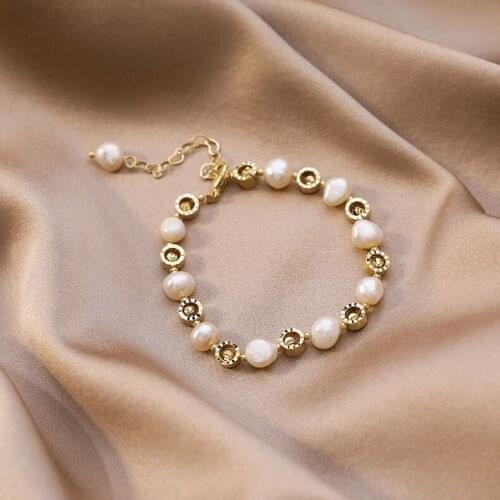 New Fashion Baroque Irregular Freshwater Pearls Bracelets For Women Girls Summer Party Beach Jewelry Bangles Gifts