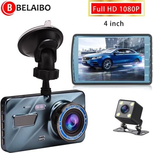 Dash Cam Car DVR Camera 4inch Full HD 1080P Drive Video Recorder Registrator Auto Dashboard Dual Dashcam Black DVRs Box