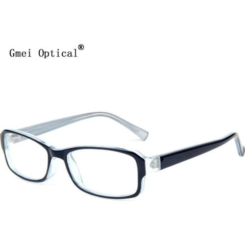 Gmei Optical Black Clear Plastic Rectangular Full Rim Glasses Frames For Men And Women Prescription Eyeglasses T8006