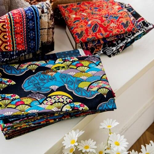 Cotton Linen Fabric By The Meter National Bohemia Printed Dress Skirt Clothes Tablecloth Retro Brocade Fabrics for Sewing DIY