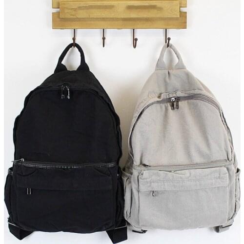 Korean Art Van Washing Water Canvas Shoulder Bag Men And Women Simple Leisure Backpack Sen High School College Students Bag