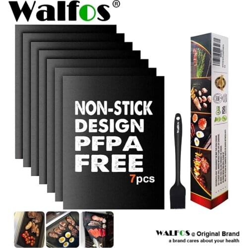 WALFOS BBQ Grill Non-stick coating Sheet Mat Heat Resistance Easily Cleaned Mat Cooking Baking Barbecue Kitchen Tools 33*40 CM