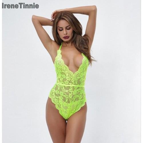Irene Tinnie Lace Bodysuits Party Club Women Sexy Strappy Cut-Out Underwire Backless Summer Bodysuit New