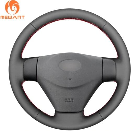 MEWANT Black Artificial Leather Car Steering Wheel Cover for Hyundai Getz (Facelift) 2005-2011 Accent 2006-2011 Kia Rio Rio5