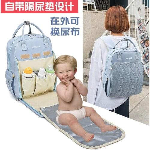 Fashion Baby Diaper Bag With Bed Waterproof Nylon Maternity Nappy Backpack Changing For Baby Neceser Bebe Baby Essentials BK50MM