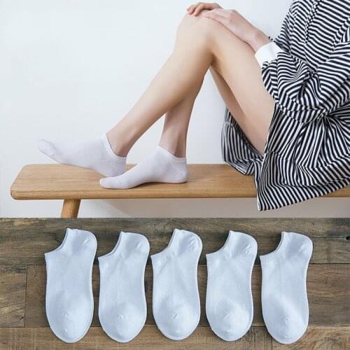 5 Pairs Sports Womens Short Socks for Men Man Ladies Korean Style Cute White Sock Ankle Fun Soft Girl Japan Couple Compression