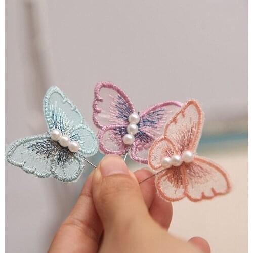 NEW 4PCS/Set 3D Butterfly Lace Fabric Stereoscopic Patches Embroidery Headwear DIY Clothing Sewing Supplies Decorate Accessories