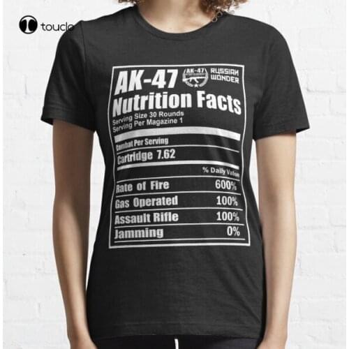 New Ak-47 Russian Rifle Nutrition Facts Funny T-Shirt Tee Shirt Dad Shirts