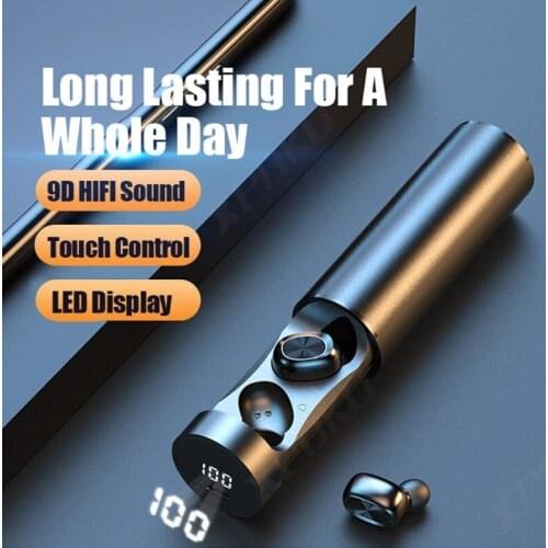 New wireless headphones with charging case, IPX4 TWS stereo headphones with built-in microphone