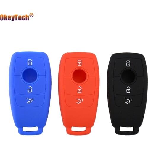 OkeyTech 3 Button Silicone Remote Car Key Case Cover For Mercedes Benz 2017 E Class W213 2018 S Class High Quality Solf Silica