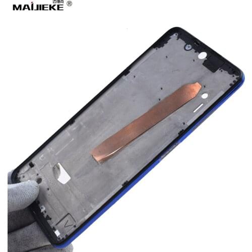 Original Blue Front Bezel Chassis Frame For Xiaomi Pocophone X3 NFC Poco X3 Back housing Middle Frame Replacement Part