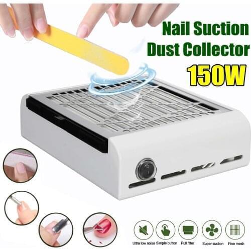 150W Nail Dust Collector Vacuum Cleaner Manicure Salon Nail Art Dust Suction Machine Power Fan Reusable Filter with Strong