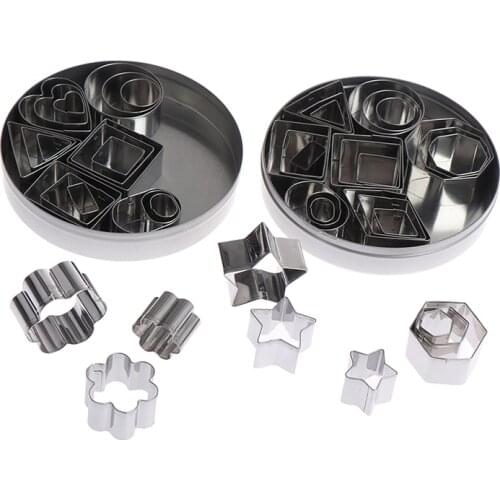 5/24pcs/lot 2-4cm Stainless Steel Geometry Round Square Clay Cutter Designer DIY Ceramic Pottery Polymer Clay Craft Cutting Mold