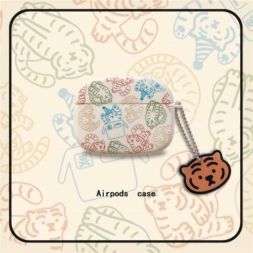 Cartoon tiger headset Case For Apple Airpods 1 2 Cover Cute Bluetooth Earphone Case For Air pods Pro Silicone Headpone Box capa