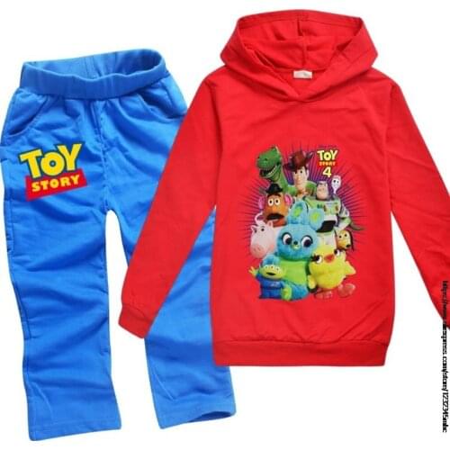 Toy Story 4 Autumn Winter Toddler Kids Baby Boys Clothes Tracksuit Sets Blue Long Sleeve Leopard Tops Long Pants Outfits Cartoon