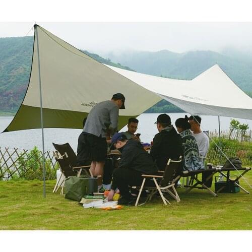 Camping Awning Outdoor Shade Canopy Rainfly Green Waterproof Polyester Windproof Fishing Barbecue Picnic Beach Tent 5-8 person