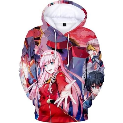 Anime Darling In The Franxx 3D Print Men Women Hoodies Fashion Oversized Sweatshirts Girl Zero Two Unisex Hoodie Unisex Clothing