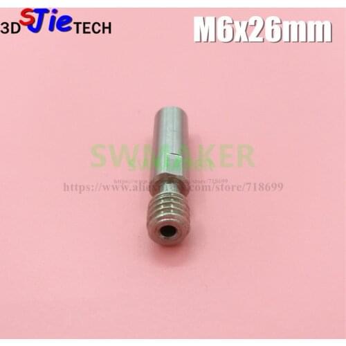 Reprap 3D printer pipes stainless steel heat break / barrier M6x26mm High temperature resistance 300 degrees for 1.75mm