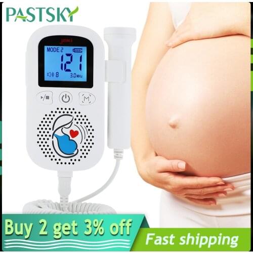 3MHz Doppler Fetal Heart Rate Monitor Ultrasound Pregnancy Baby Monitor Portable Household Fetus Sound Fetus Heartbeat Detector