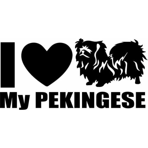 14.5cm*7cm I Love My Pekingese Fashion Car Sticker Vinyl Decal S4-0630
