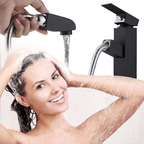 All-copper pull-out faucet, toilet basin, adjustable hot and cold basin, bathroom cabinet, pull-out mixing valve