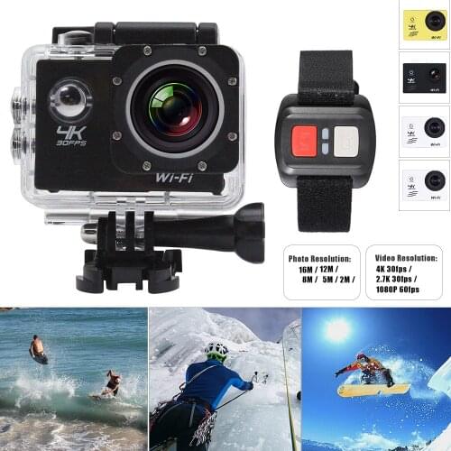 LCD Screen Wifi Action Camera 4X Zoom Wide-angle 4K 30fps 1080P 60fps 16MP Waterproof 30M Car DVR Camcorder with Remote Control